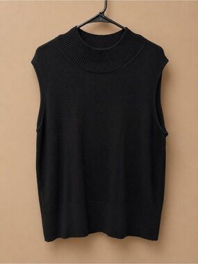 Black Label Black Ribbed Sleeveless Top